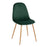 LumiSource Pebble Chair, Set of 2, Natural Wood/Green Velvet
