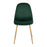 LumiSource Pebble Chair, Set of 2, Natural Wood/Green Velvet