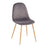 LumiSource Pebble Chair, Set of 2, Natural Wood/Grey Velvet