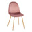 LumiSource Pebble Chair, Set of 2, Natural Wood/Pink Velvet