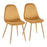 LumiSource Pebble Chair, Set of 2, Natural Wood/Yellow Velvet - CH-PEBBLENAVY2