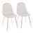 LumiSource Pebble Chair, Set of 2 in Chrome/Beige Fabric - CH-PEBBLESVBG2
