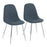 LumiSource Pebble Chair, Set of 2 in Chrome/Blue Fabric - CH-PEBBLESVBU2