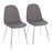 LumiSource Pebble Chair, Set of 2 in Chrome/Charcoal Fabric - CH-PEBBLESVCHAR2