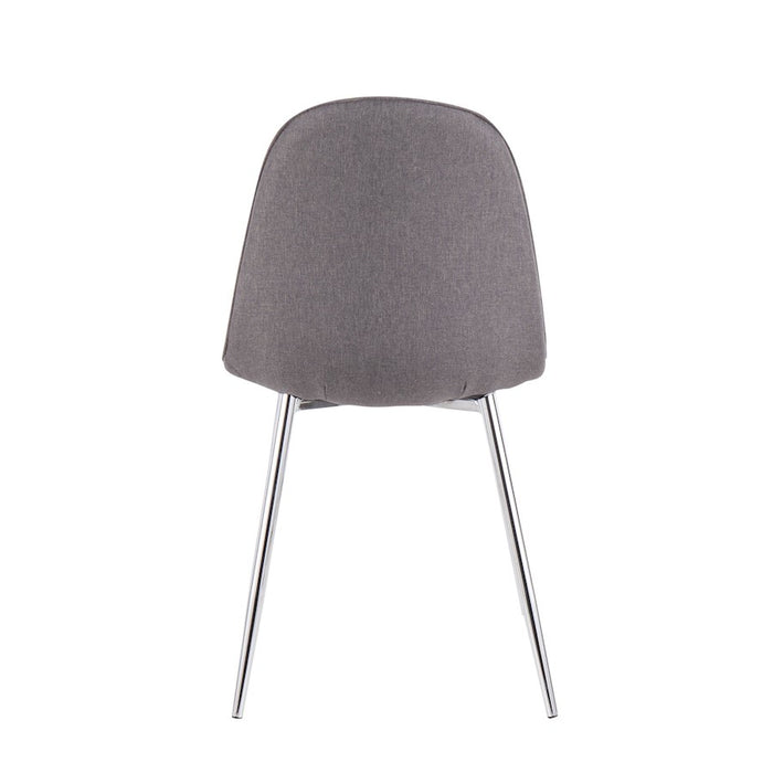 LumiSource Pebble Chair, Set of 2 in Chrome/Charcoal Fabric