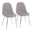 LumiSource Pebble Chair, Set of 2 in Chrome/Light Grey Fabric - CH-PEBBLESVLGY2