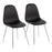 LumiSource Pebble Chair, Set of 2 in Chrome/Black PU - CH-PEBBLESVPUBK2