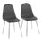 LumiSource Pebble Chair, Set of 2 in Chrome/Grey PU - CH-PEBBLESVPUGY2