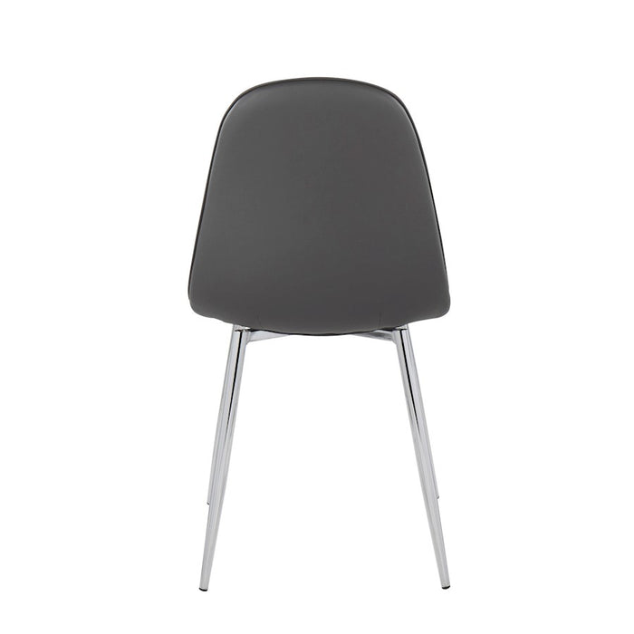 LumiSource Pebble Chair, Set of 2 in Chrome/Grey PU