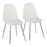 LumiSource Pebble Chair, Set of 2 in Chrome/White PU - CH-PEBBLESVPUW2