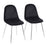 LumiSource Pebble Chair, Set of 2 in Chrome/Black Velvet - CH-PEBBLESVVBK2