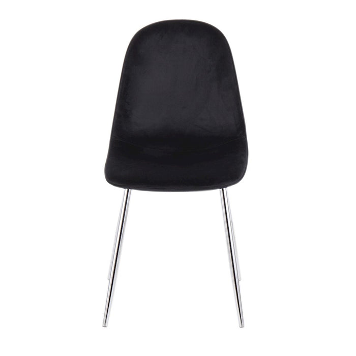 LumiSource Pebble Chair, Set of 2 in Chrome/Black Velvet