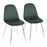LumiSource Pebble Chair, Set of 2 in Chrome/Green Velvet - CH-PEBBLESVVGN2