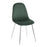 LumiSource Pebble Chair, Set of 2 in Chrome/Green Velvet