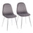 LumiSource Pebble Chair, Set of 2 in Chrome/Grey Velvet - CH-PEBBLESVVGY2