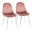LumiSource Pebble Chair, Set of 2 in Chrome/Pink Velvet - CH-PEBBLESVVPK2