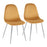 LumiSource Pebble Chair, Set of 2 in Chrome/Yellow Velvet - CH-PEBBLESVVY2