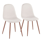 LumiSource Pebble Chair, Set of 2 in Walnut Metal/Beige Fabric - CH-PEBBLEWLBG2