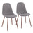 LumiSource Pebble Chair, Set of 2, Walnut/Charcoal Fabric - CH-PEBBLEWLCHAR2