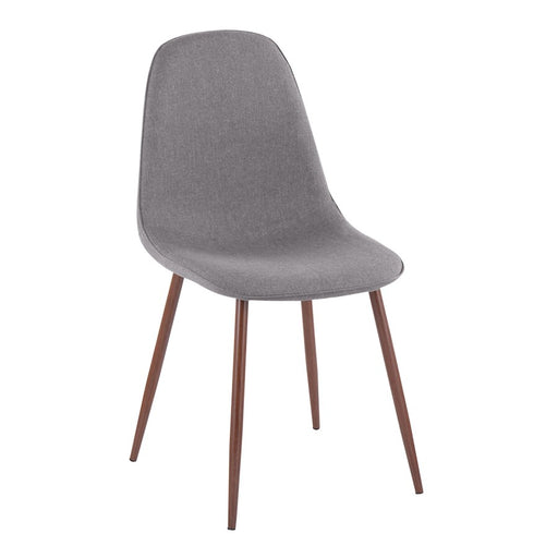 LumiSource Pebble Chair, Set of 2, Walnut/Charcoal Fabric