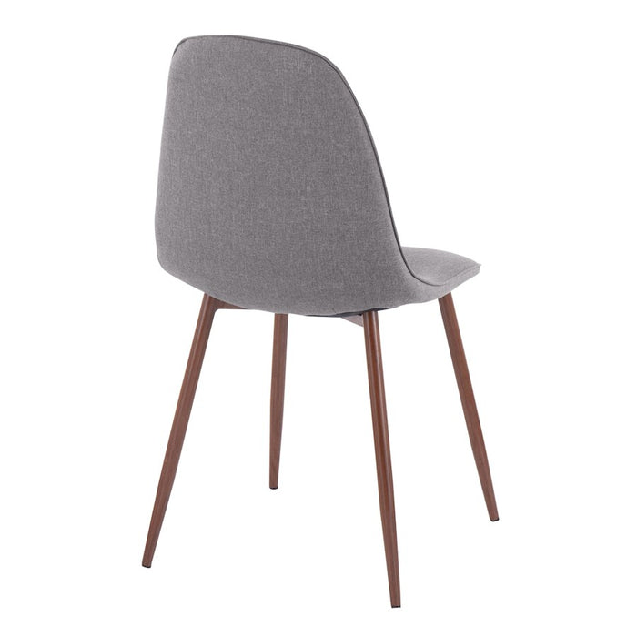 LumiSource Pebble Chair, Set of 2, Walnut/Charcoal Fabric
