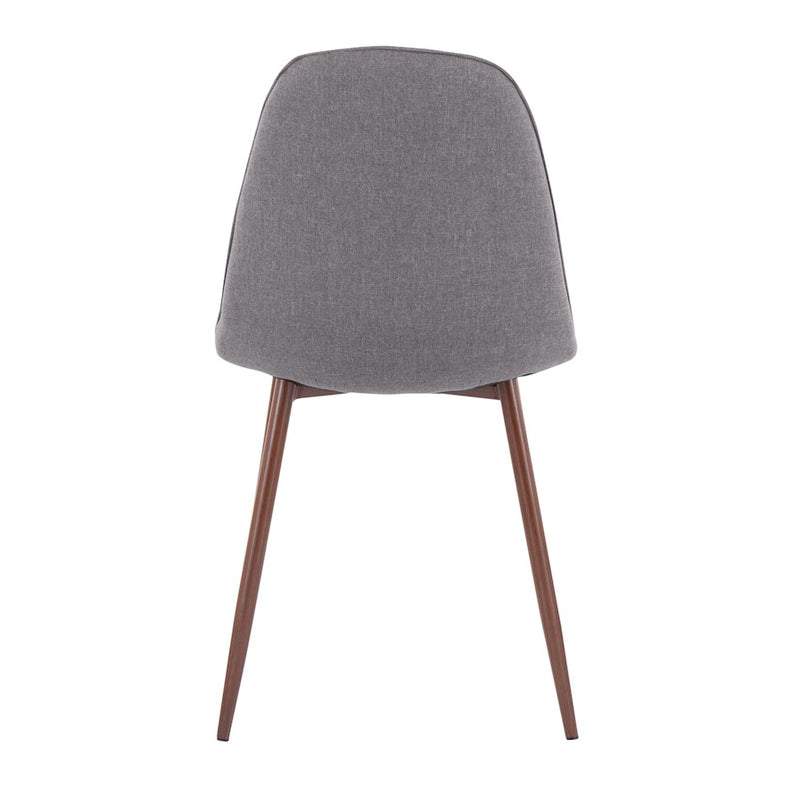 LumiSource Pebble Chair, Set of 2, Walnut/Charcoal Fabric