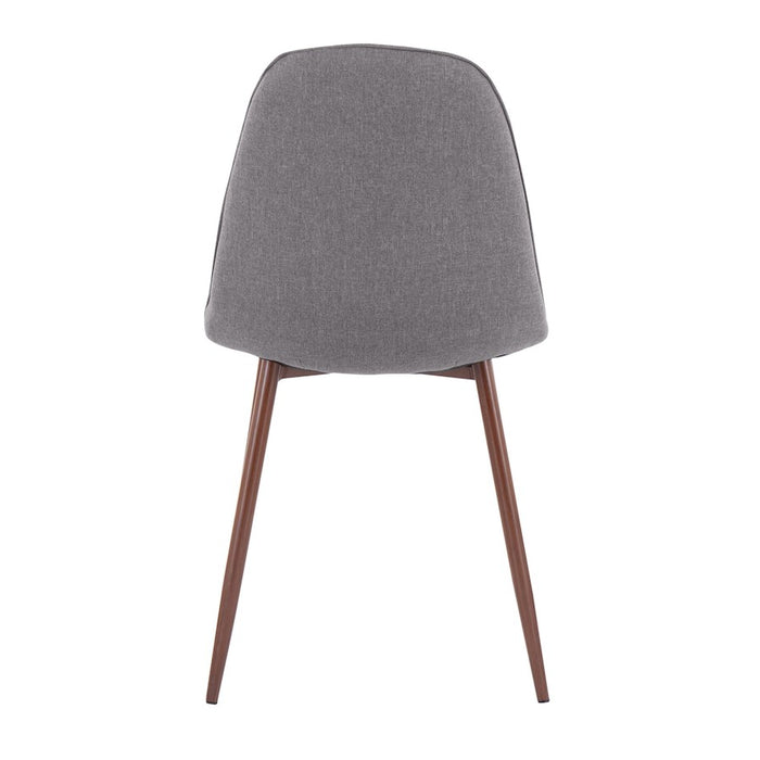 LumiSource Pebble Chair, Set of 2, Walnut/Charcoal Fabric