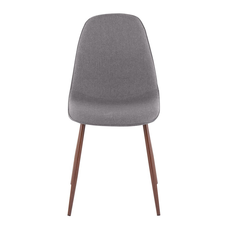 LumiSource Pebble Chair, Set of 2, Walnut/Charcoal Fabric