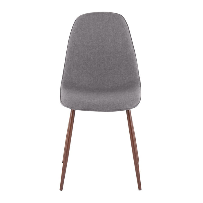 LumiSource Pebble Chair, Set of 2, Walnut/Charcoal Fabric