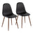 LumiSource Pebble Chair, Set of 2 in Walnut Metal/Black PU - CH-PEBBLEWLPUBK2