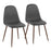 LumiSource Pebble Chair, Set of 2 in Walnut Metal/Grey PU - CH-PEBBLEWLPUGY2