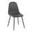 LumiSource Pebble Chair, Set of 2 in Walnut Metal/Grey PU
