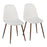 LumiSource Pebble Chair, Set of 2 in Walnut Metal/White PU - CH-PEBBLEWLPUW2