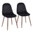 LumiSource Pebble Chair, Set of 2 in Walnut Metal/Black Velvet - CH-PEBBLEWLVBK2