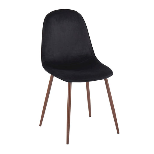 LumiSource Pebble Chair, Set of 2 in Walnut Metal/Black Velvet