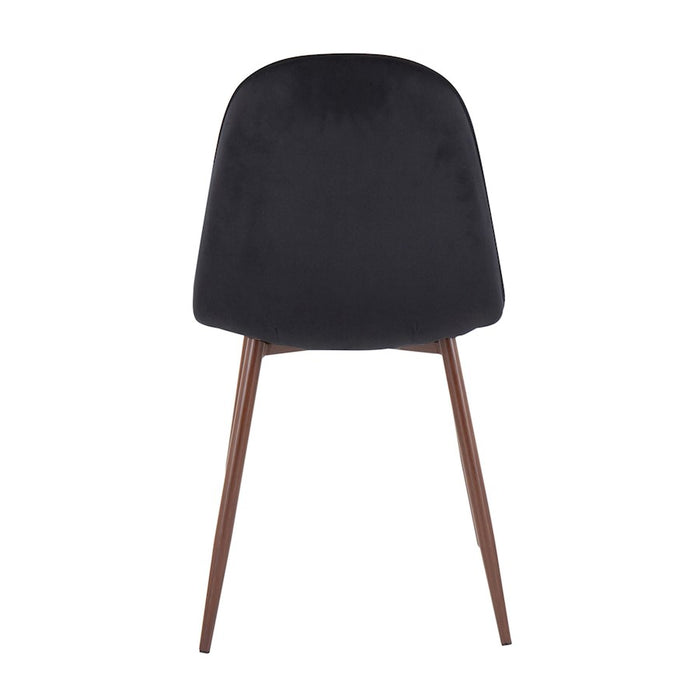 LumiSource Pebble Chair, Set of 2 in Walnut Metal/Black Velvet