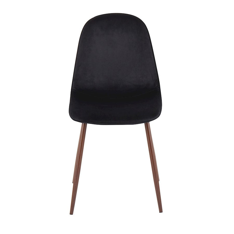 LumiSource Pebble Chair, Set of 2 in Walnut Metal/Black Velvet
