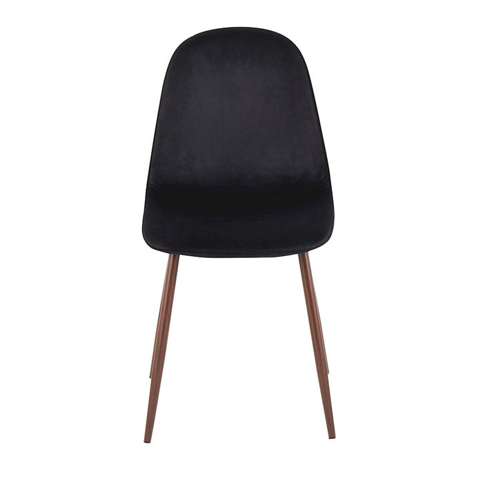 LumiSource Pebble Chair, Set of 2 in Walnut Metal/Black Velvet