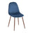LumiSource Pebble Chair, Set of 2 in Walnut Metal/Blue Velvet