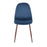 LumiSource Pebble Chair, Set of 2 in Walnut Metal/Blue Velvet