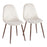 LumiSource Pebble Chair, Set of 2 in Walnut Metal/Cream Velvet - CH-PEBBLEWLVCR2