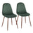 LumiSource Pebble Chair, Set of 2 in Walnut Metal/Green Velvet - CH-PEBBLEWLVGN2
