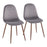 LumiSource Pebble Chair, Set of 2 in Walnut Metal/Grey Velvet - CH-PEBBLEWLVGY2