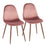 LumiSource Pebble Chair, Set of 2 in Walnut Metal/Pink Velvet - CH-PEBBLEWLVPK2