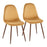 LumiSource Pebble Chair, Set of 2 in Walnut Metal/Yellow Velvet - CH-PEBBLEWLVY2