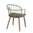 LumiSource Riley Chair, Dark Walnut Wood/Black Metal