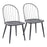 LumiSource Riley High Back Chair, Set of 2, Black/Black Wood - CH-RILEYHBBKBK2