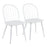 LumiSource Riley High Back Chair, Set of 2, White/White Wood - CH-RILEYHBWW2
