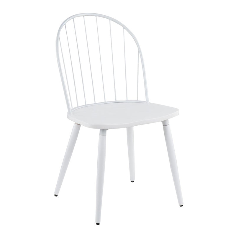 LumiSource Riley High Back Chair, Set of 2, White/White Wood
