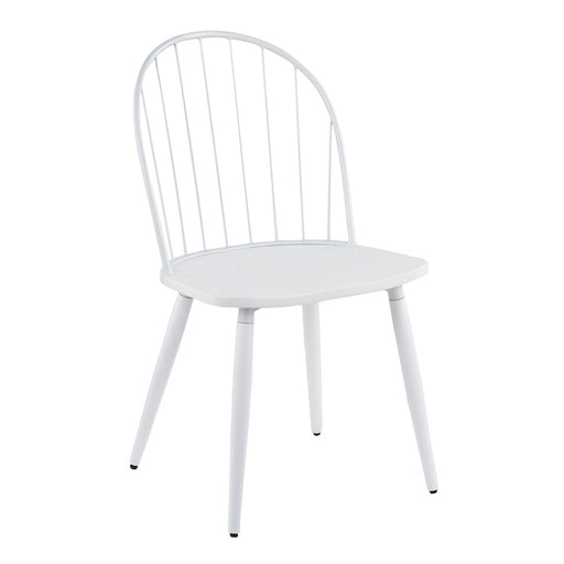 LumiSource Riley High Back Chair, Set of 2, White/White Wood